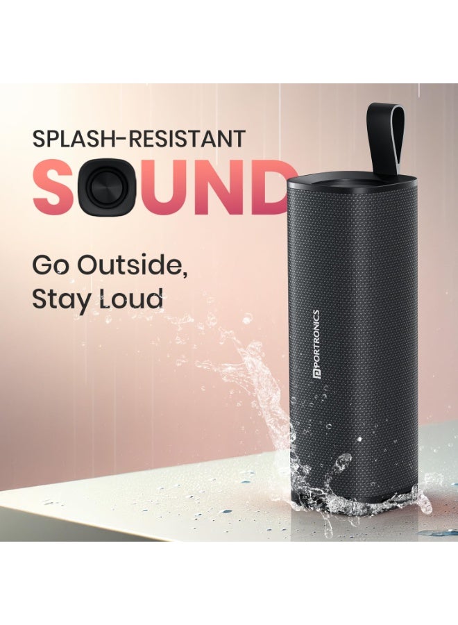 بورترونيكس Portronics Fynix 30W HD Sound Portable Bluetooth Speaker with Dual Passive Radiator, 360° Surround Sound, Upto 6 Hours, Handsfree Calling, TWS Pairing, Bluetooth 5.3V, Type C Charging(Black) - Image 2